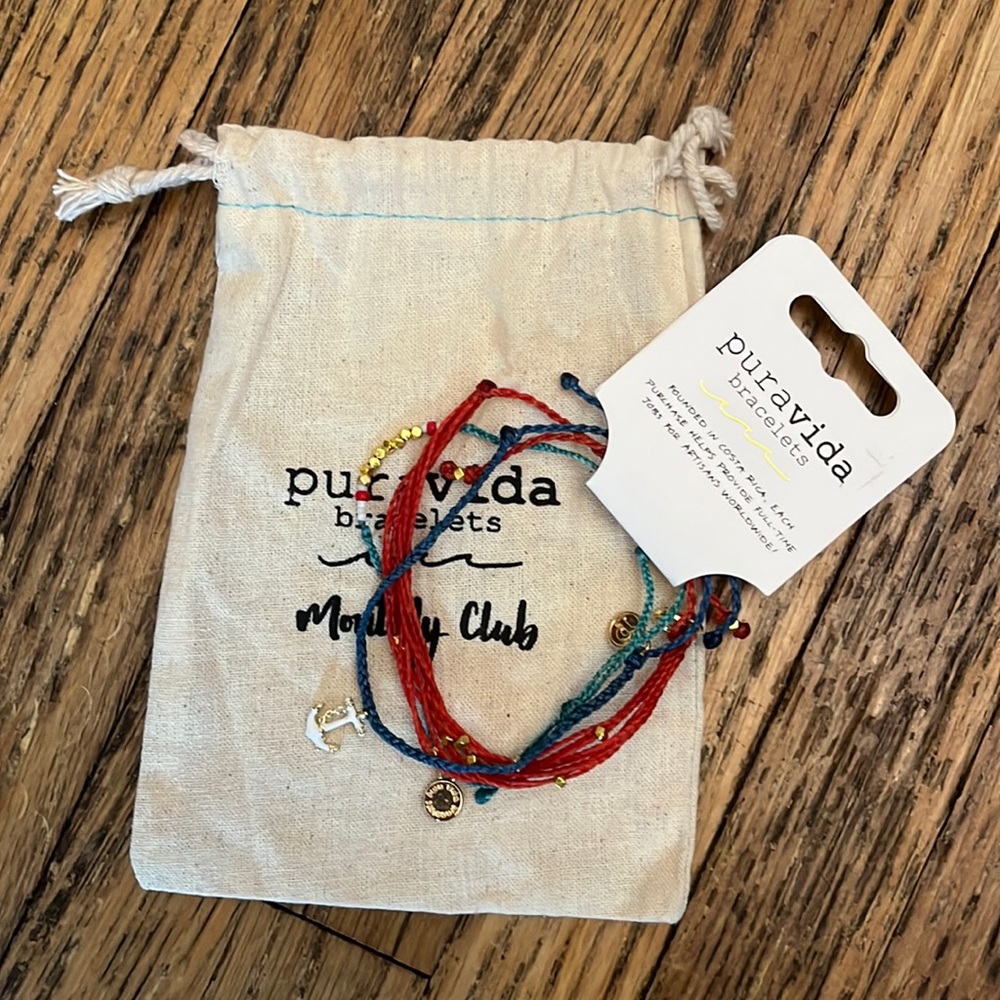 NWT Puravida Sailor Bracelet 3 Pack w/ Jewelry Pouch
